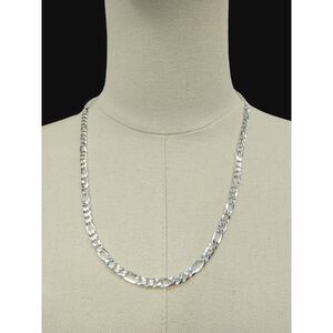 ITALY 925 Men Silver Solid Curb Necklace 22" Inches Long is new